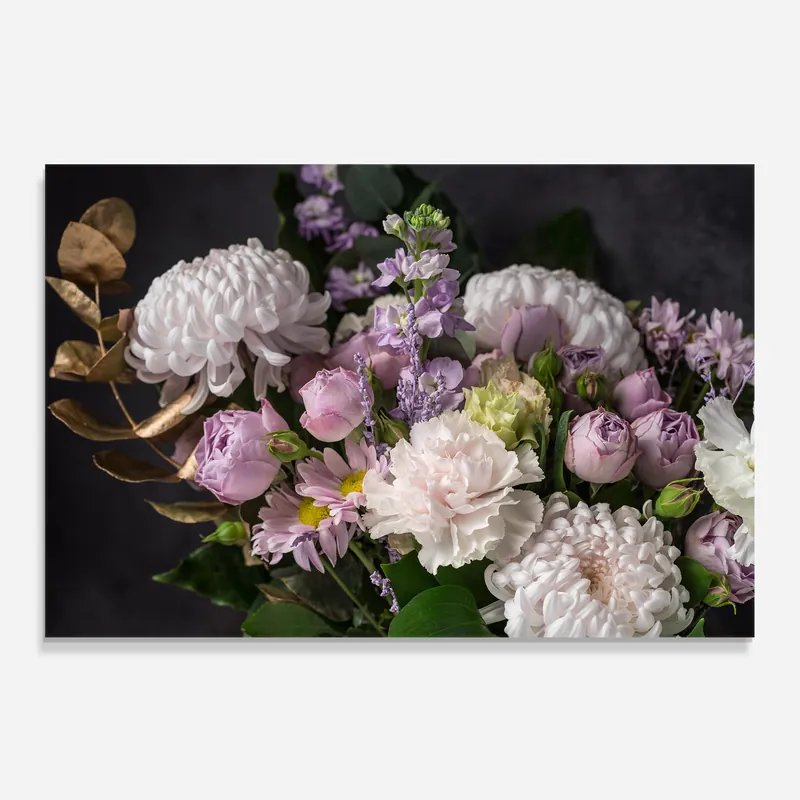 Küchenrückwand Glas Pastel Purple Bouquet Garantierte Lieferung