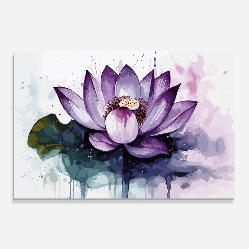 Küchenrückwand Glas Purple Lotus Art Zertifiziert