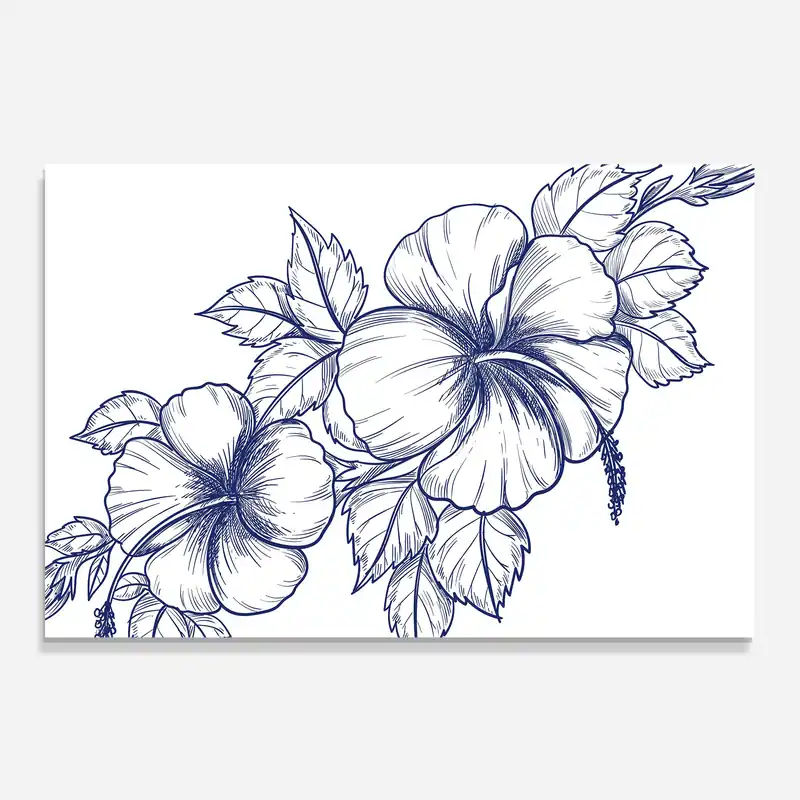 Sonderangebot Küchenrückwand Glas Dark Blue Line Flower