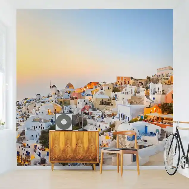 Strahlendes Santorin Fototapete • Vliestapete + Kleister • hergestellt in Deutschland Günstig