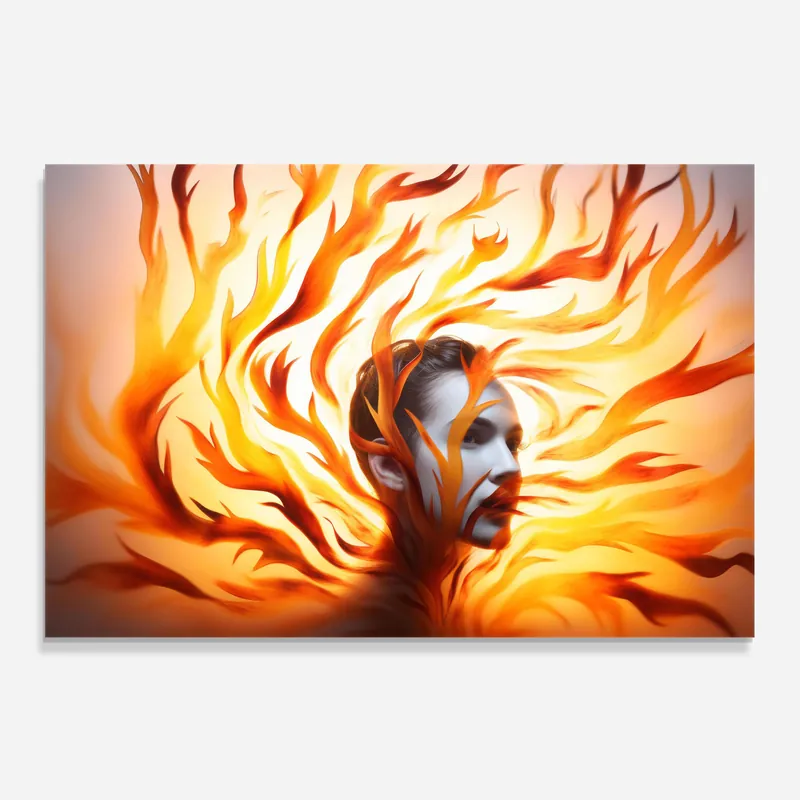 Billig Küchenrückwand Glas Fire Woman