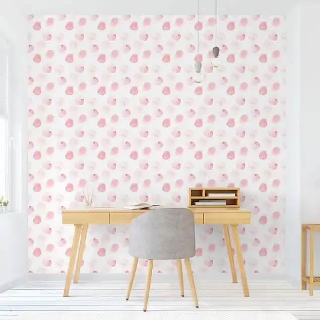 Jetzt Kaufen Aquarell Punkte Rosa Fototapete • Vliestapete + Kleister • hergestellt in Deutschland