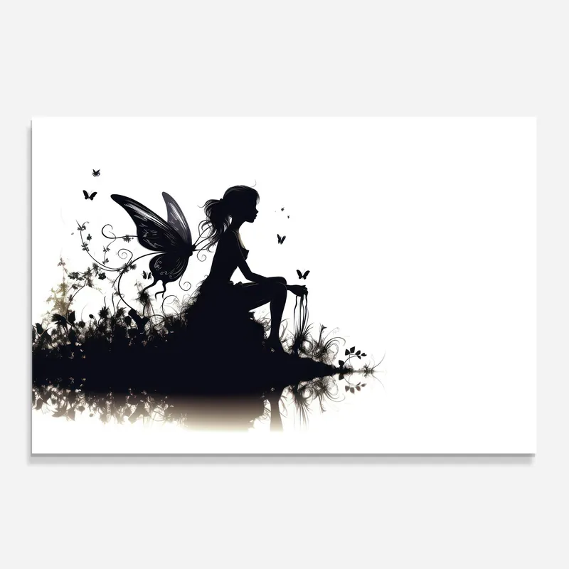 Küchenrückwand Glas Butterfly Woman Shilouette Super-Preis