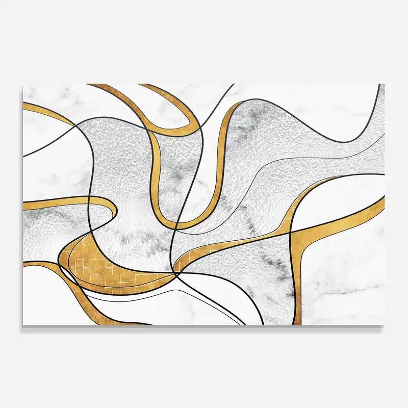 Angebot Küchenrückwand Glas Abstract Gold Lines