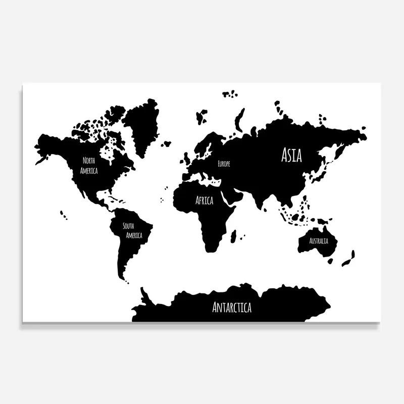 Bestpreis Küchenrückwand Glas Black Map World