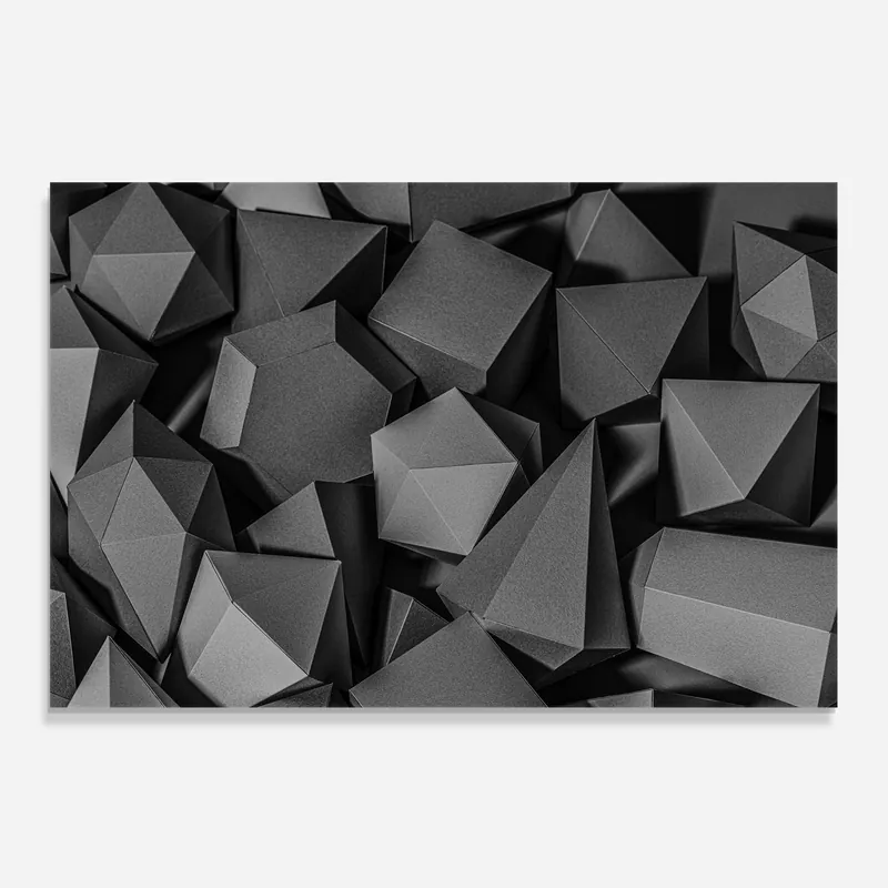 Küchenrückwand Glas Black Geometric Shapes Echt