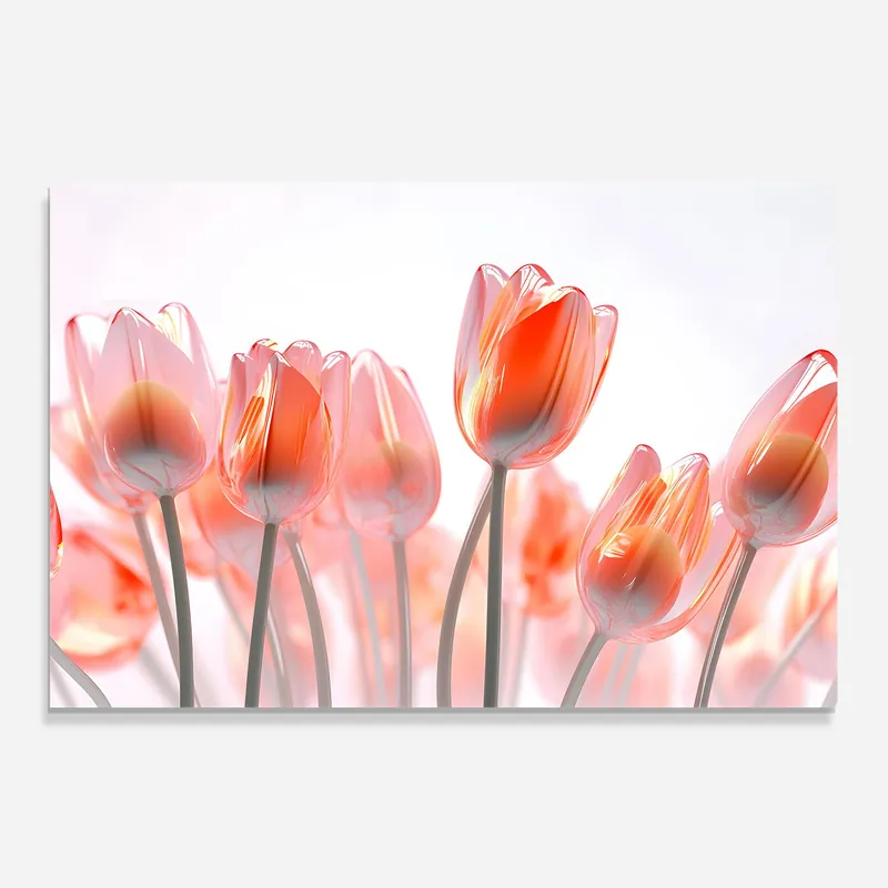 Bestpreis Küchenrückwand Glas Orange Glass Tulips