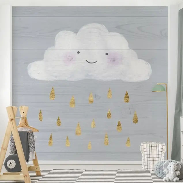 Beliebt Wolke mit goldenen Regentropfen Fototapete • Vliestapete + Kleister • hergestellt in Deutschland
