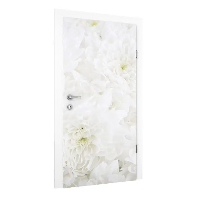 Günstig Dahlien Blumenmeer weiß Türtapete