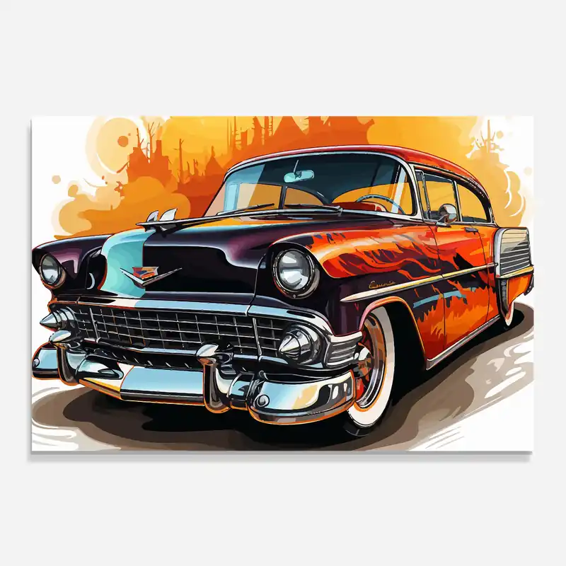 Küchenrückwand Glas Cool Vintage Car Ausverkauf