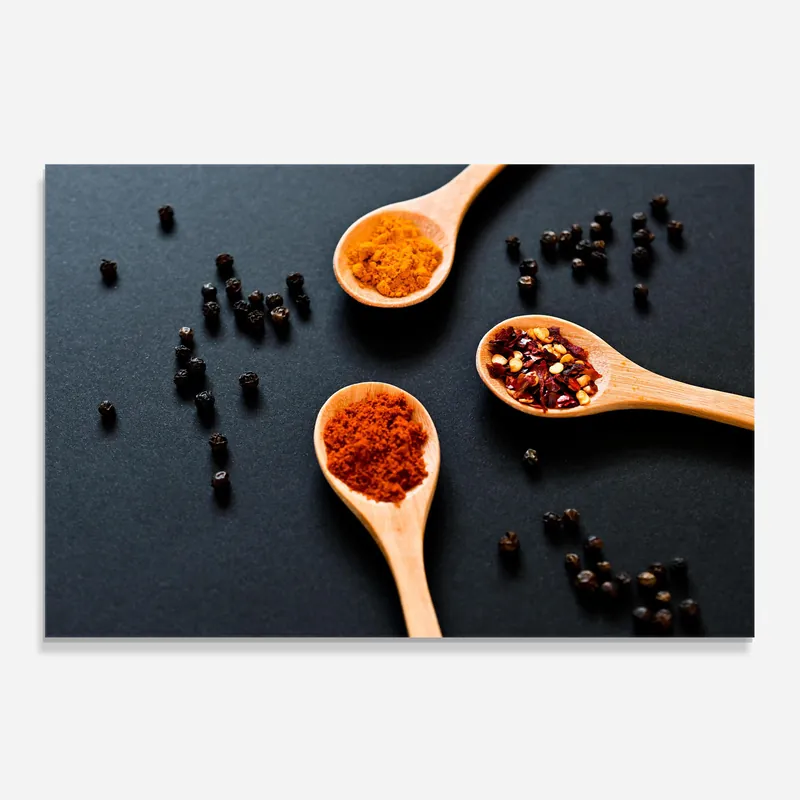 Angebot Küchenrückwand Glas 3 Seasonings Spoons