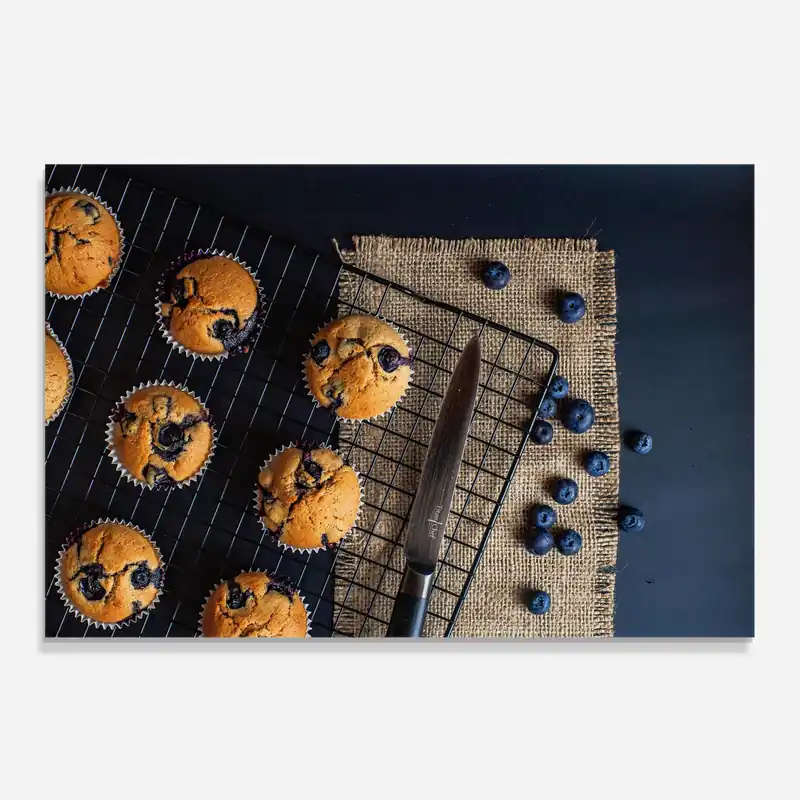 Direkt Vom Hersteller Küchenrückwand Glas Blueberry Muffins Dessert