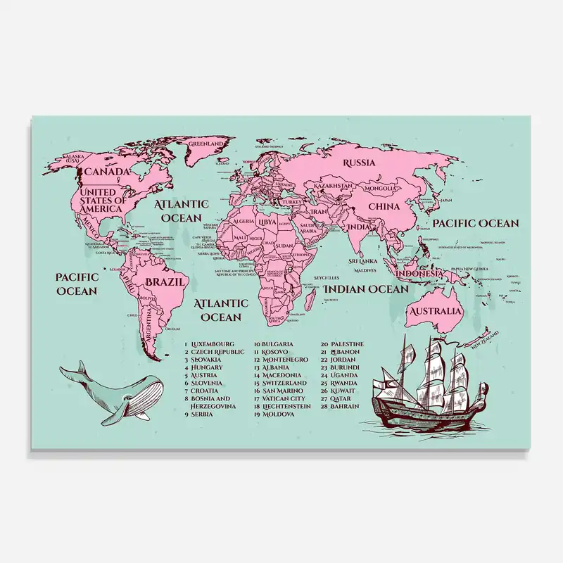 Küchenrückwand Glas Pink Pirate Map Begrenztes Angebot