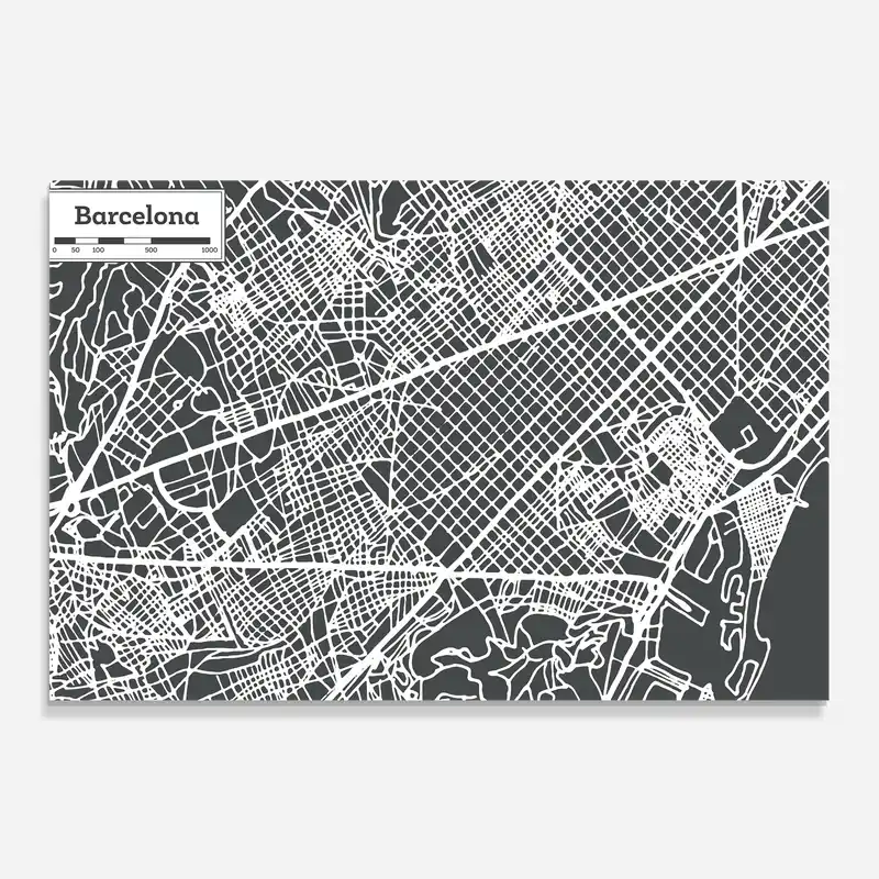 Küchenrückwand Glas Barcelona Map Letzte Chance