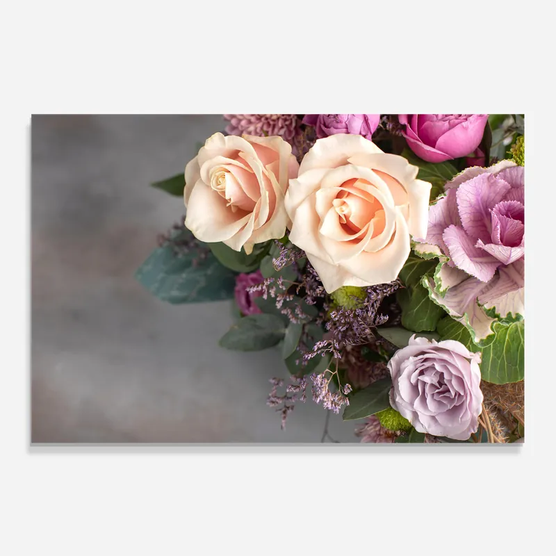 Direkt Vom Hersteller Küchenrückwand Glas Cream Purple Bouquet
