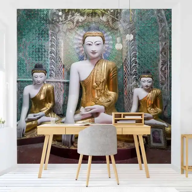Buddha Statuen Fototapete • Vliestapete + Kleister • hergestellt in Deutschland Highlight