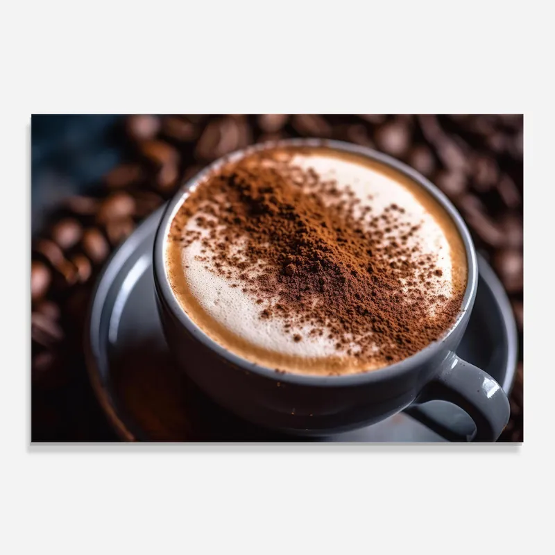 Versand Am Gleichen Tag Küchenrückwand Glas Cappuccino Coffee Close Up