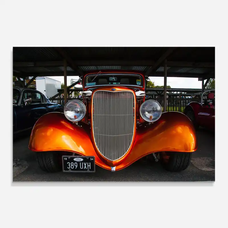 Küchenrückwand Glas Orange Classic Car Mega-Angebot
