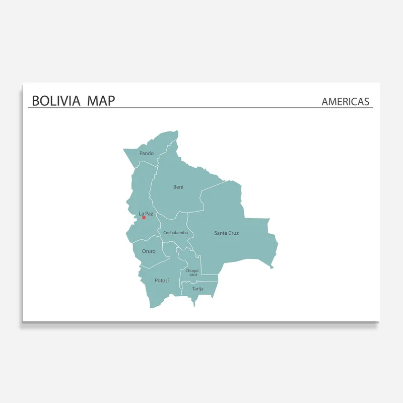 Markenprodukt Küchenrückwand Glas Bolivia Map