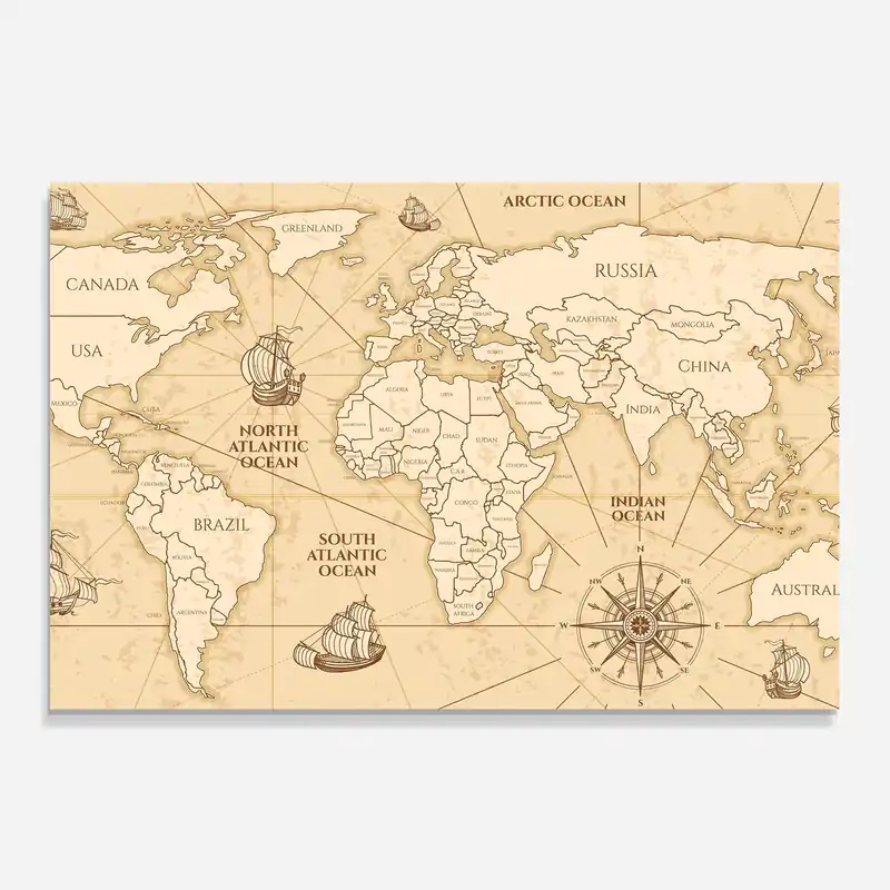 Küchenrückwand Glas Pirate Cream Map Preisknaller