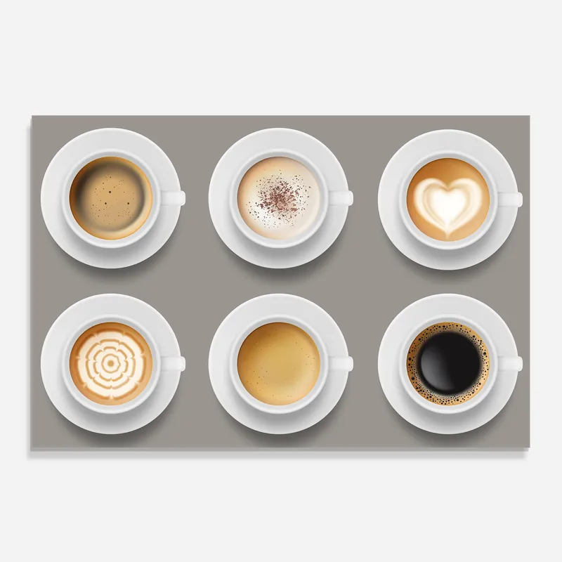 Heißes Angebot Küchenrückwand Glas Coffee Cups Mix