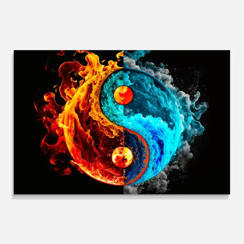 Küchenrückwand Glas Blue Smoke Yinyang Ausverkauf