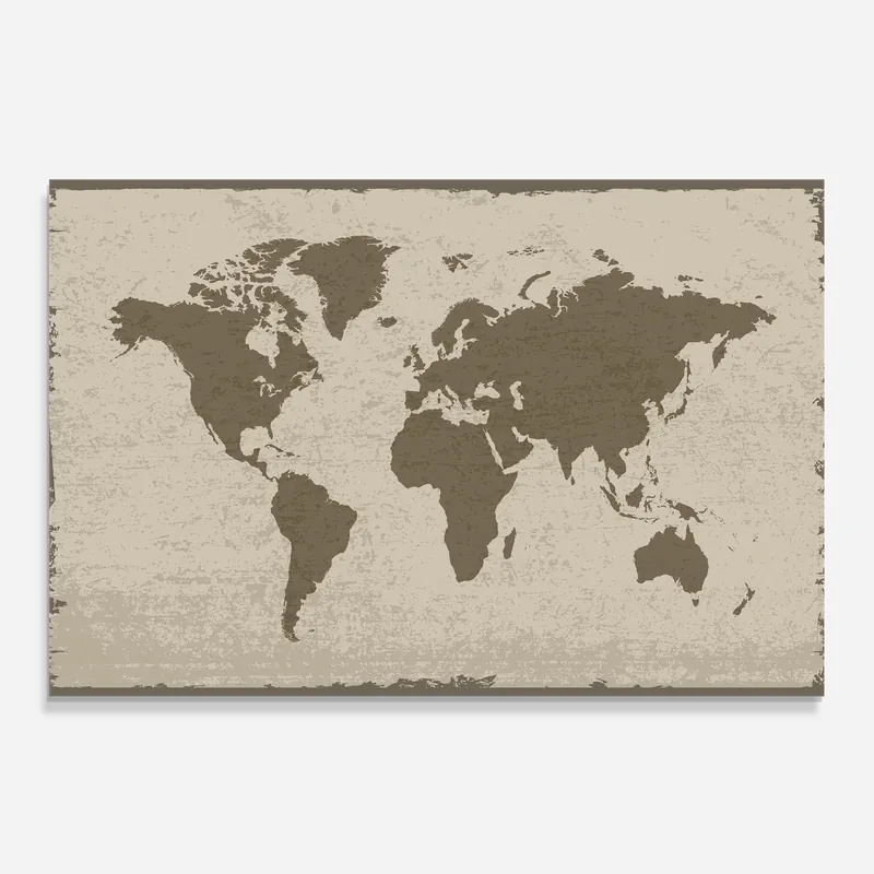Neuheit Küchenrückwand Glas World Brown Map