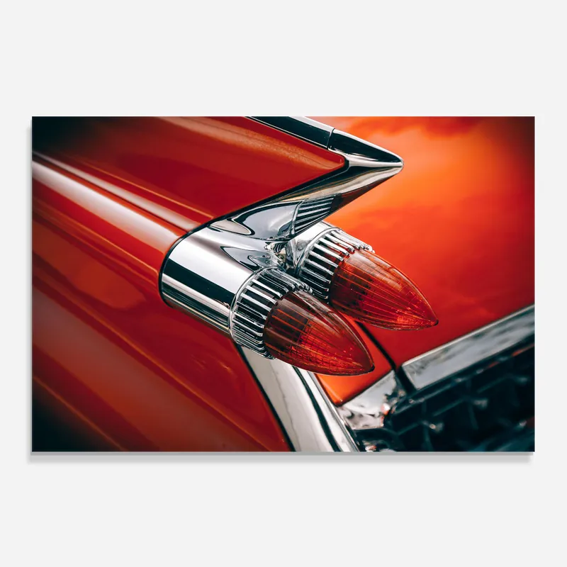 Küchenrückwand Glas Vintage Car Red Echt