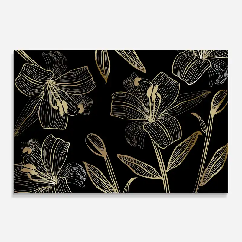 Küchenrückwand Glas Gold Black Lily Top-Seller