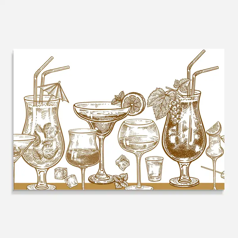 Bestpreis Küchenrückwand Glas Brown Line Drinks