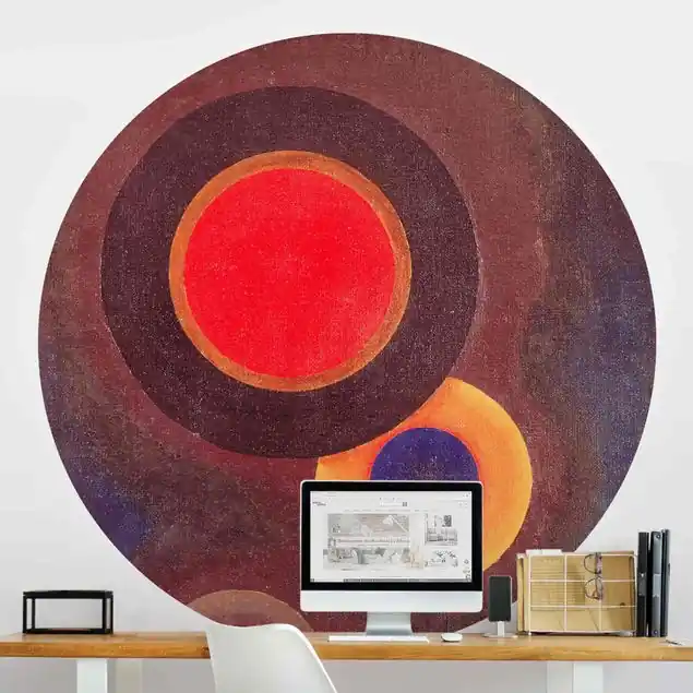 Sofort Bestellen Wassily Kandinsky - Kreise und Linien Runde Fototapete