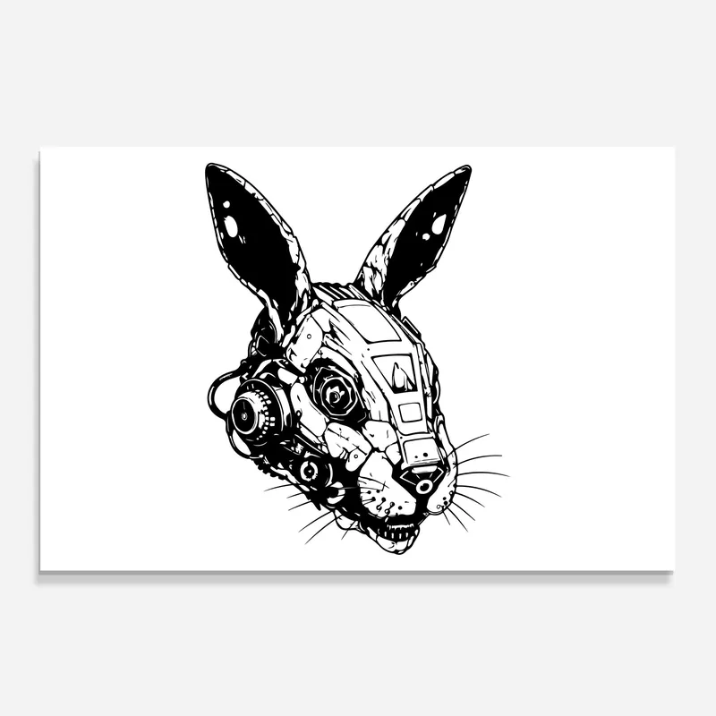 Kostenloser Versand Küchenrückwand Glas Rabbit Cyborg