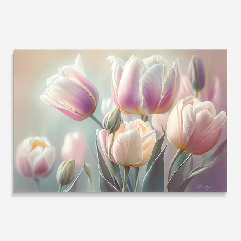 Bestseller Küchenrückwand Glas Dreamy White Tulips