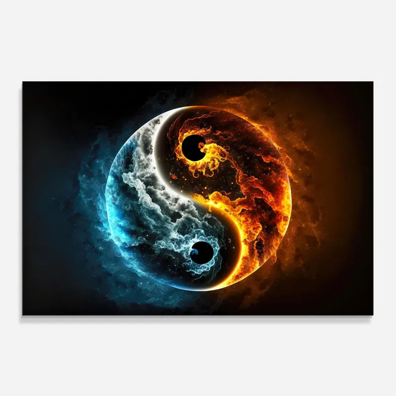 Küchenrückwand Glas Red Blue Yin Yang Beliebt