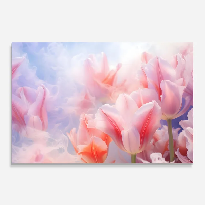 Küchenrückwand Glas Dreamy Pink Tulips Mega-Angebot