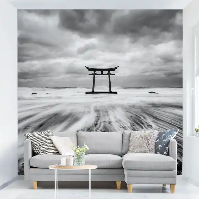 Japanisches Torii im Meer Fototapete • Vliestapete + Kleister • hergestellt in Deutschland Online Kaufen