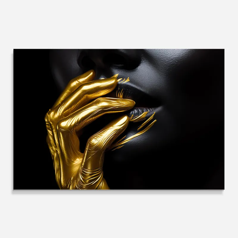 Ausverkauf Küchenrückwand Glas Gold Small Hand