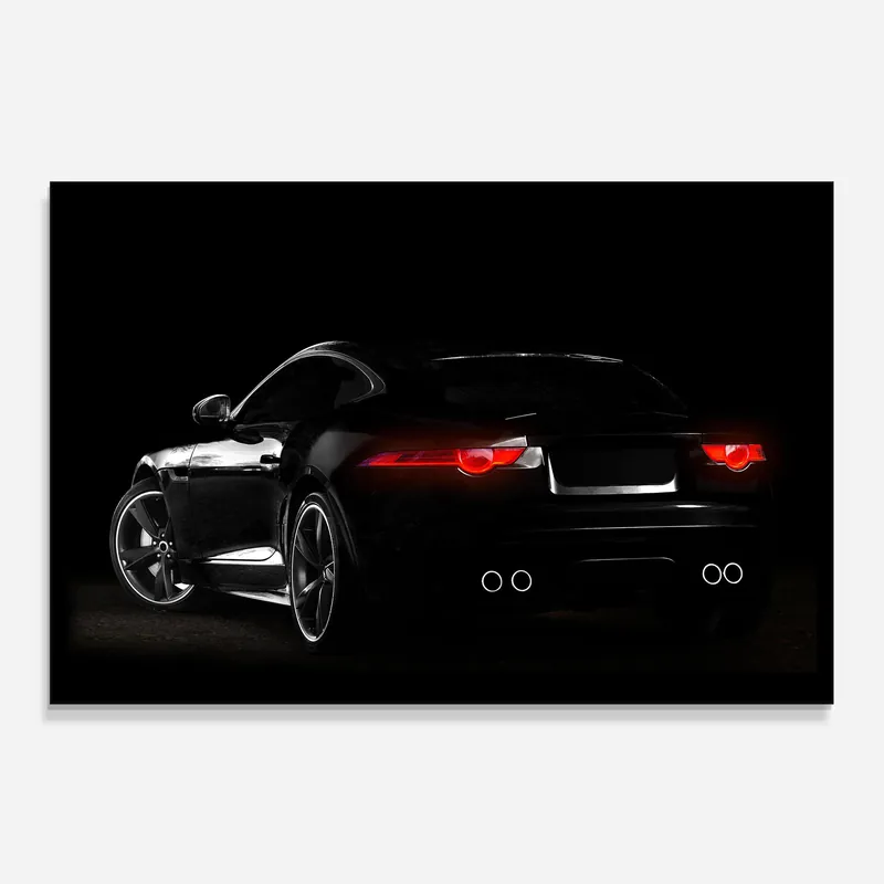 Sichere Zahlung Küchenrückwand Glas Black Silhouette Car