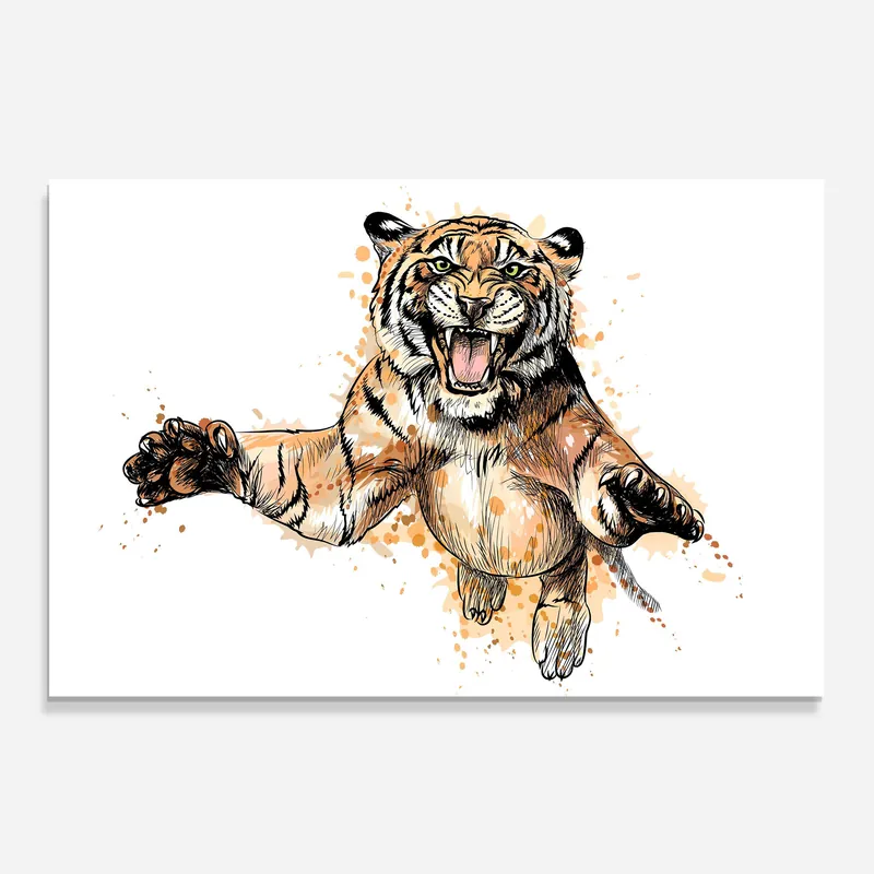 Kostenloser Versand Küchenrückwand Glas Tiger Jump
