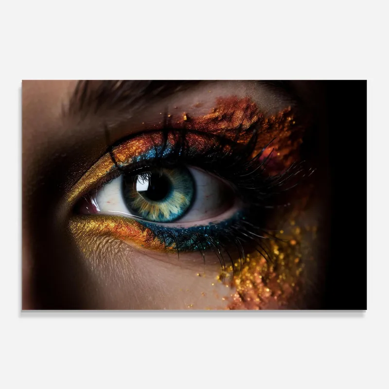 Küchenrückwand Glas Blue Green Eye Makeup Kostenfreie Lieferung