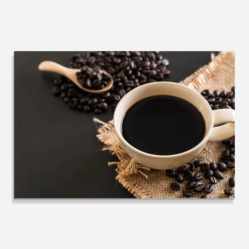 Küchenrückwand Glas Coffee Cup Beans Neue Kollektion