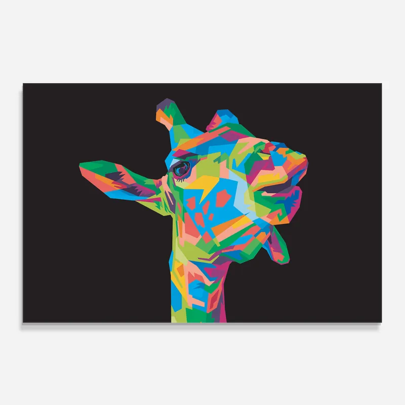 Kostenloser Versand Küchenrückwand Glas Colorful Art Giraffe