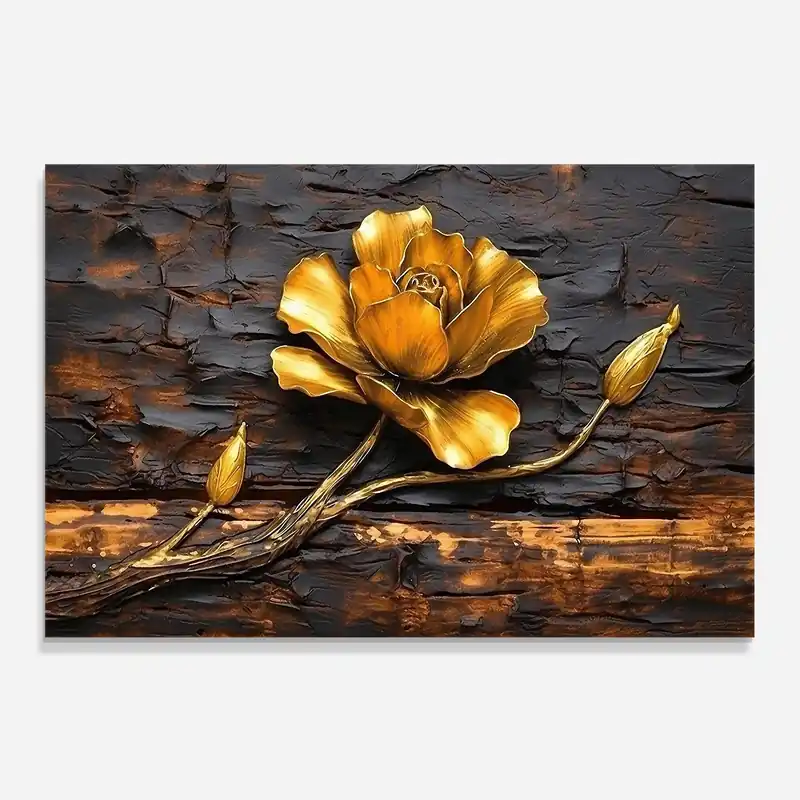 Küchenrückwand Glas Golden Rose On Wood Sonderangebot