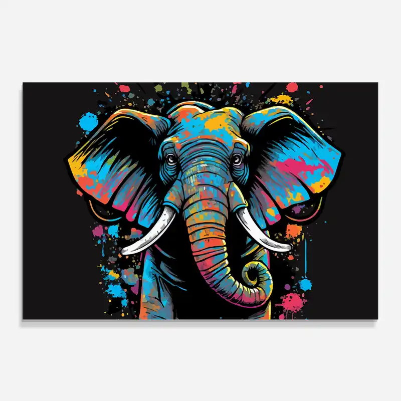 Küchenrückwand Glas Colorful Grey Elephant Wochenendangebot