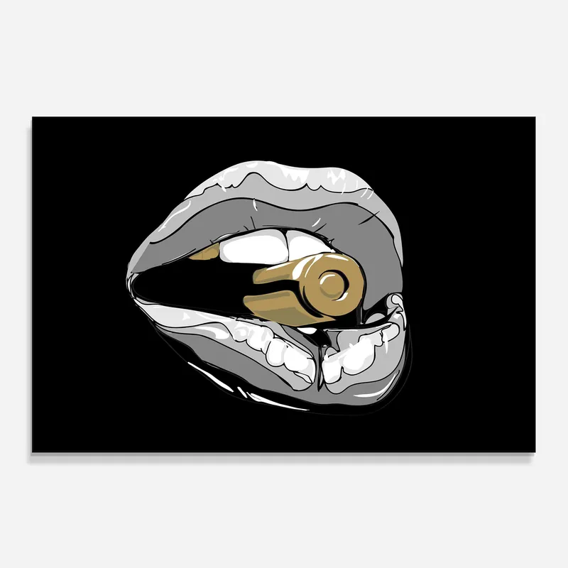 Küchenrückwand Glas Grey Bullet Lips Mega-Angebot