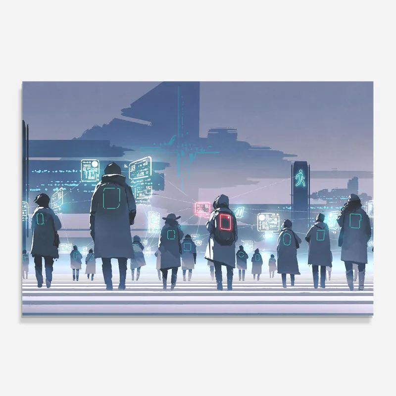 Bestseller Küchenrückwand Glas Futuristic People