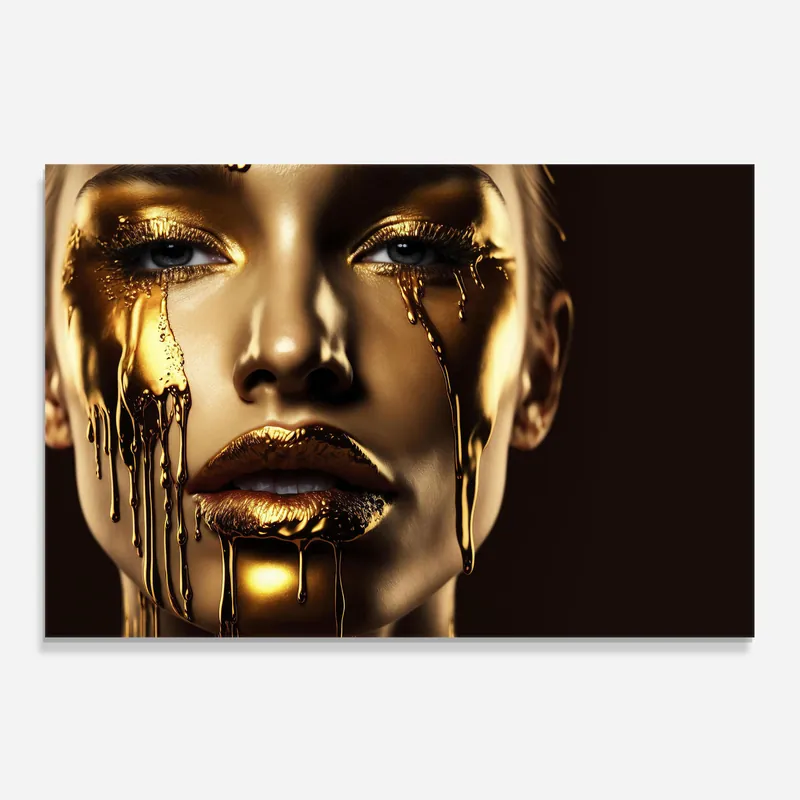 Sichere Zahlung Küchenrückwand Glas Yellow Dripping Gold