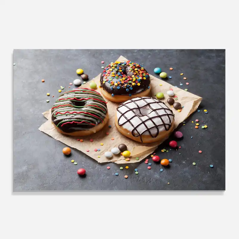 Küchenrückwand Glas Colorful Donuts Billig