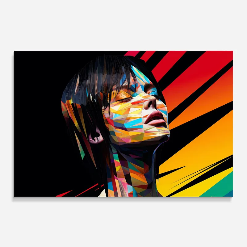 Ausverkauf Küchenrückwand Glas Glitchy Woman