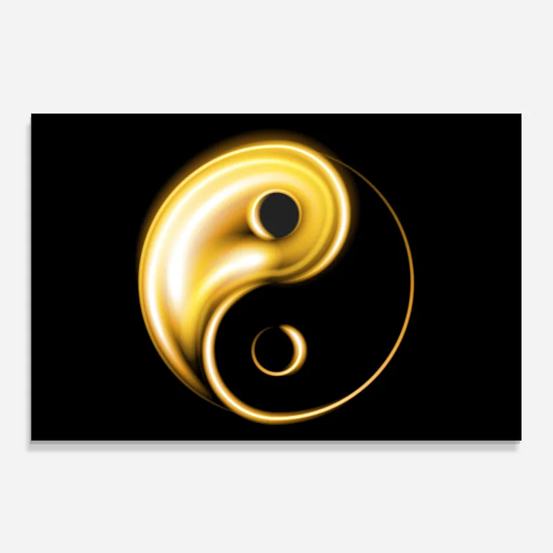 Küchenrückwand Glas Gold Yinyang Knallerangebot